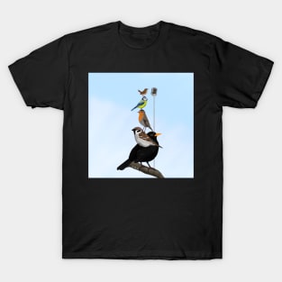 The Backyard Birds Bird Illustration T-Shirt